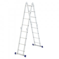 Лестница алюминиевая трансформер 4-х секционная, 4 ступени 117/222/457 см РемоКолор 63-4-004