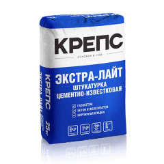 Штукатурка цементно-известковая КРЕПС Экстра Лайт, 25кг