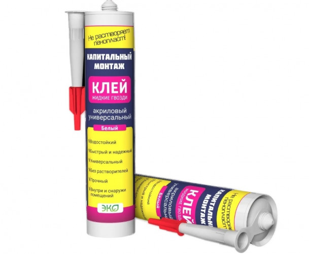 Жидкие гвозди Gross'art Profi клей акриловый универсальный белый БауПро 300гр