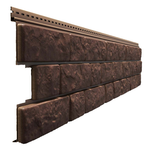 Сайдинг виниловый под камень Bergart 285х1809мм Кедровый орех Деке LUX