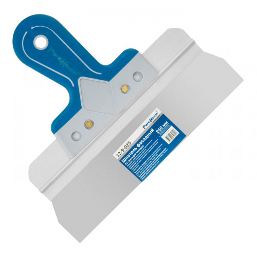 Шпатель фасадный 250мм нержавеющая сталь 0.6мм, прямой, литая ручка РемоКолор 12-9-025