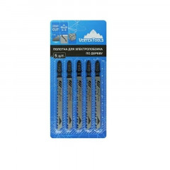 Пилки для лобзика по дереву T101D, 100мм, шаг 4мм, 5шт Vertextools