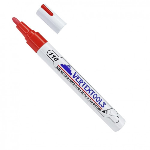 Маркер-краска строительный красный Vertextools 0020-03