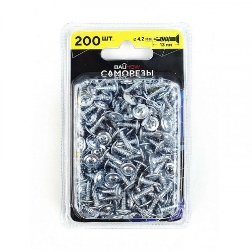 Саморез прессшайба цинк 4,2х13 сверло, Bauhow 200шт