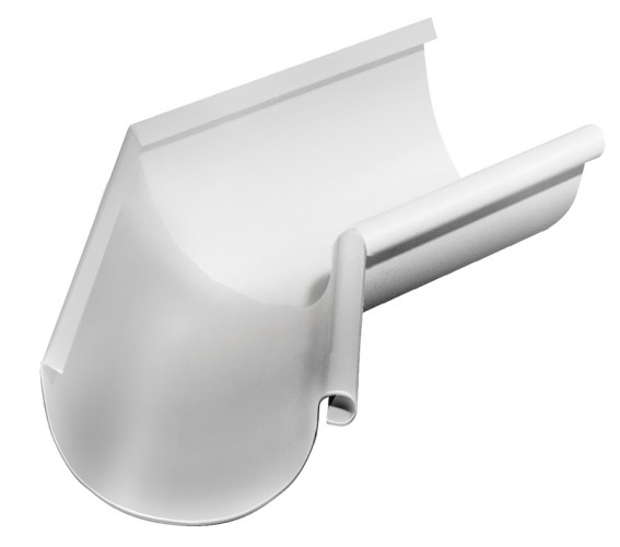 Угол желоба внутренний 135 белый RAL 9003, металл Grand Line Optima