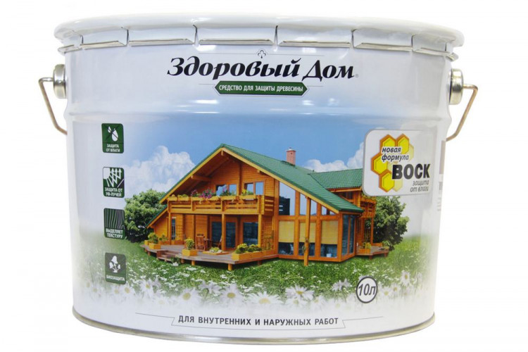 Деревозащитное средство Здоровый Дом, Орех, 10л