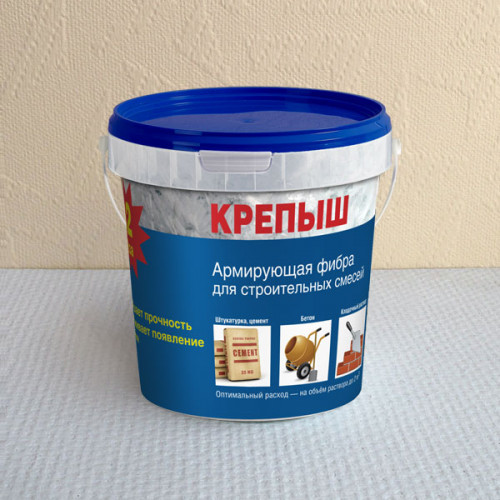 Армирующая фибра добавка для смесей и бетона, 1кг Крепыш