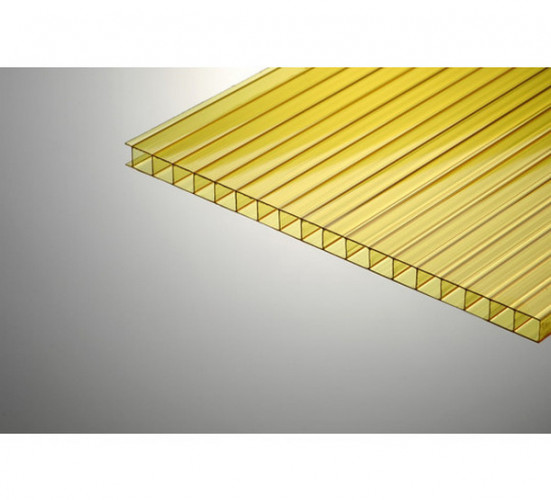 Сотовый поликарбонат 6мм Желтый 2,1х6м Соталюкс 0,77 кг/м2