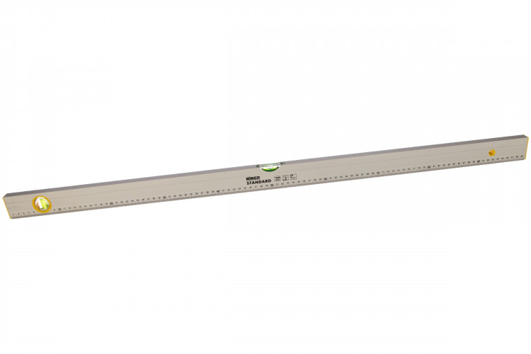 Уровень Бибер Стандарт алюминиевый коробчатый 2 глазка с линейкой, 100см (40324)