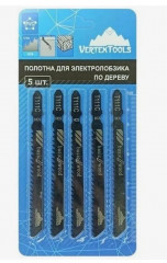 Пилки для лобзика по дереву T111C, 100мм, шаг 3мм, 5шт Vertextools