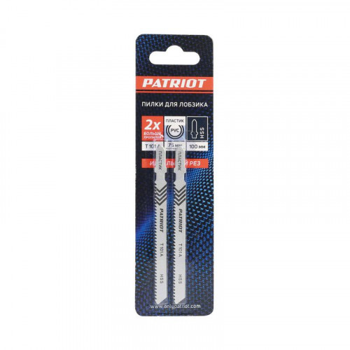 Пилки для лобзика по пластику T101A, 100мм, шаг 1,8мм, 2шт Patriot 814010007