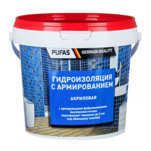 Гидроизоляция акриловая с армированием Pufas, 1,3 кг