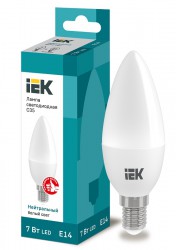 Лампа светодиодная ECO С35 свечеобразная 7Вт 230В E14 4000К белый, LLE-C35-7-230-40-E14 IEK