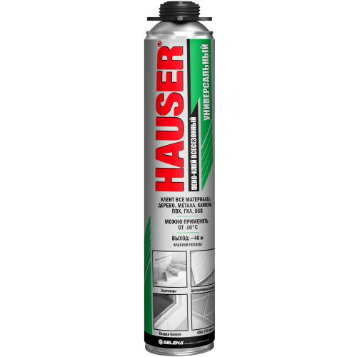 Клей-пена монтажная Hauser всесезонная 550 мл (16086)