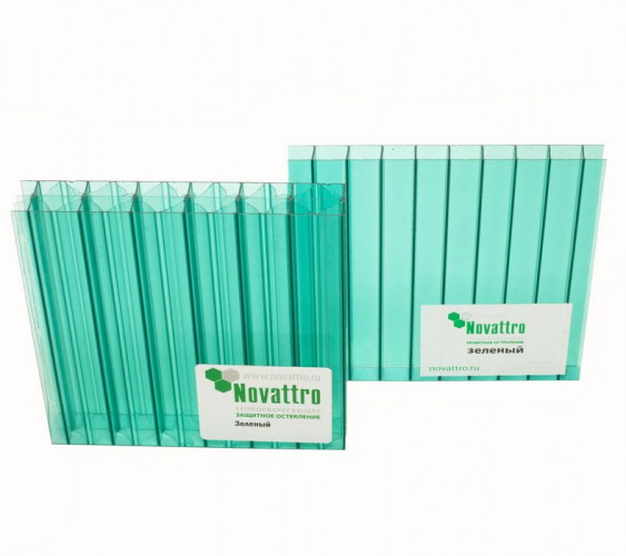 Сотовый поликарбонат 6мм Зеленый 2,1х12м Новаттро 1,2кг/м2