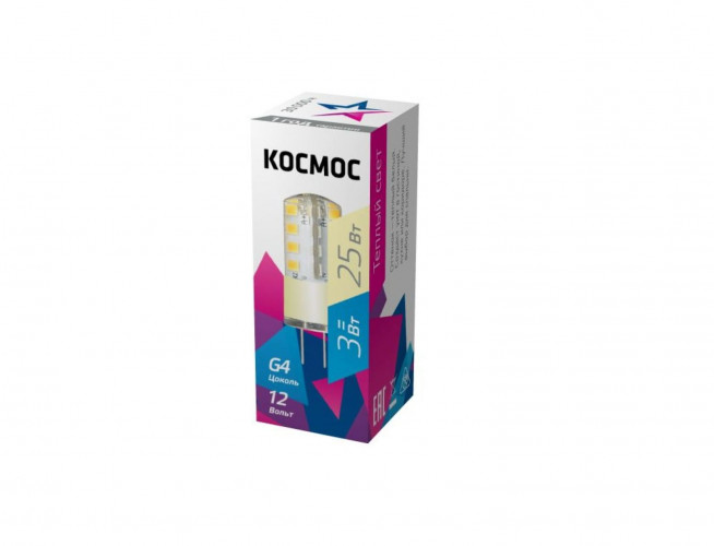 Лампа светодиодная G4 3Вт 12В 3000К Космос
