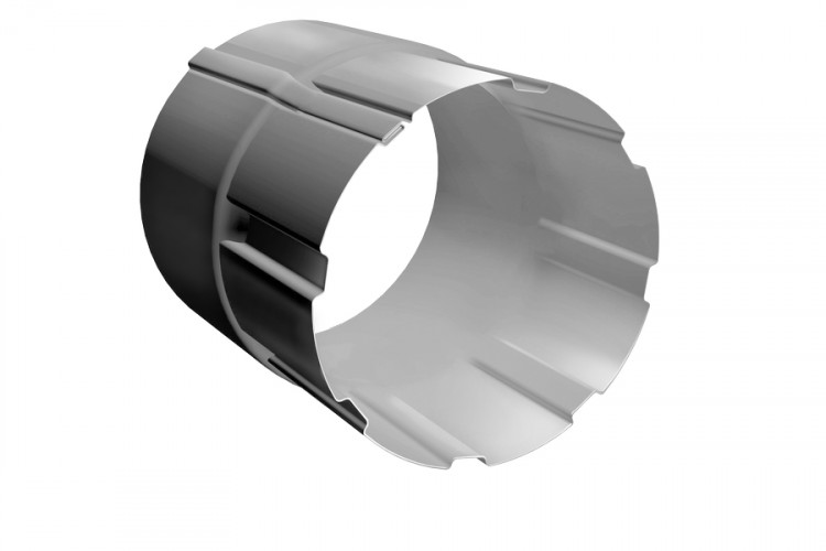 Соединитель трубы 90мм, белый RAL 9003, металл Grand Line Optima