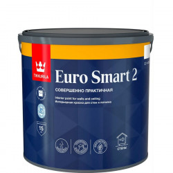 Интерьерная краска EURO SMART 2 глубокоматовая, База A Tikkurila 2,7л