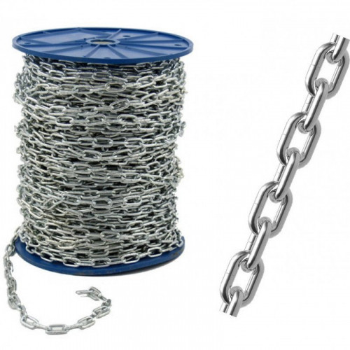 Цепь сварная короткозвенная оцинкованная DIN 766, 5мм (50м)