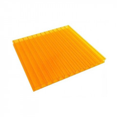 Сотовый поликарбонат 6мм Оранжевый 2,1х6м Соталюкс 0,77 кг/м2