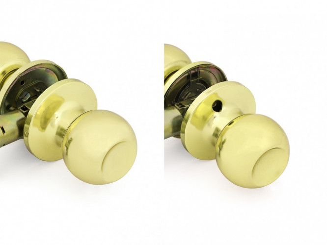 Ручка-защелка Шарик глухая 6072 PS РВ Латунь Фабрика замков