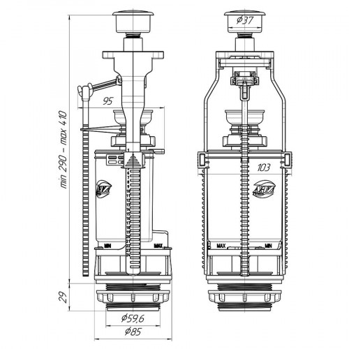 Арматура для бачка унитаза Ани WC7010C