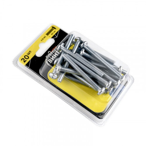 Винт с полукруглой головкой М6*60 DIN7985, оцинкованный 20шт. Bauhow