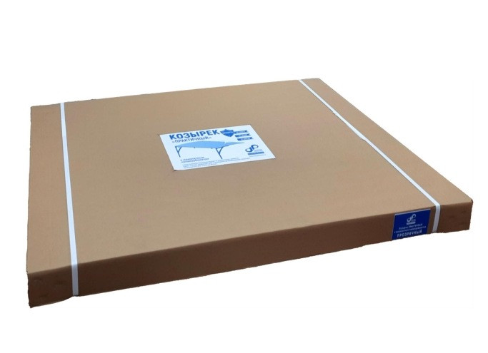 Козырек из монолитного поликарбоната готовый 3мм 1025*800мм, Прозрачный, Полигаль