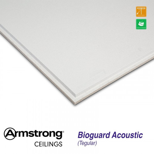 Плита потолочная 600х600 Bioguard Acoustic Tegular 24, 17мм, Armstrong 14шт/5.04м2/уп