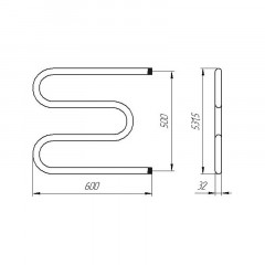 Полотенцесушитель М-образный 1" 600х500х1,5 мм ТЕРА