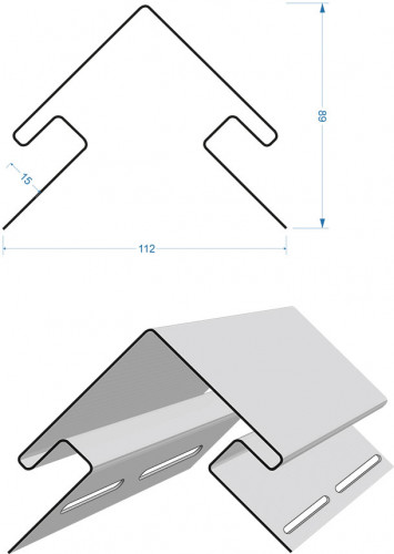 Наружный угол для винилового сайдинга 3050мм, сливки Деке PREMIUM