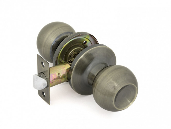 Ручка-защелка Шарик глухая 6072 PS АВ Античная бронза Фабрика замков