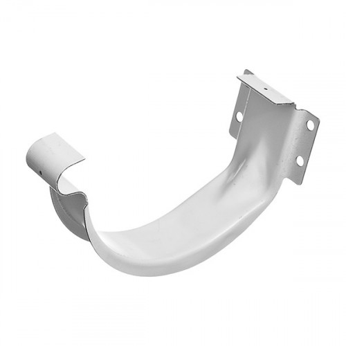 Крюк желоба короткий, белый RAL 9003, металл Grand Line Optima D120/90