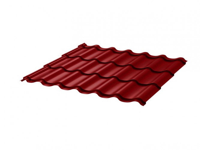 Металлочерепица Стандарт 0.4, 1180мм, 350/14, ПЭ RAL3011 коричнево-красный