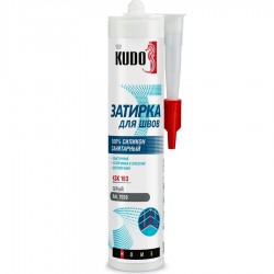 Затирка-герметик силиконовая санитарная KUDO KSK-163 серый RAL 7039, 280 мл