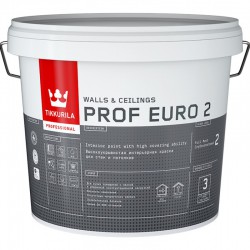 Краска Tikkurila Prof Euro 2 (База А) интерьерная глубокоматовая белый 9 л