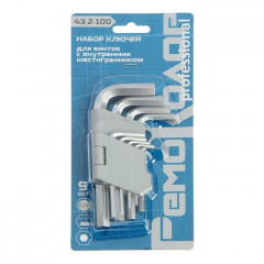 Набор шестигранных ключей 9шт, 1.5-10мм,  средние CRV РемоКолор Pro 43-2-100