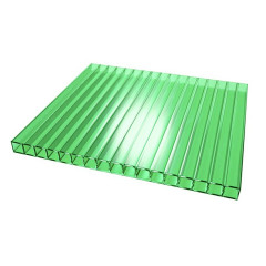 Сотовый поликарбонат 6мм Зеленый 2,1х6м пленка с 1 стороны Соталюкс 0,75кг/м2