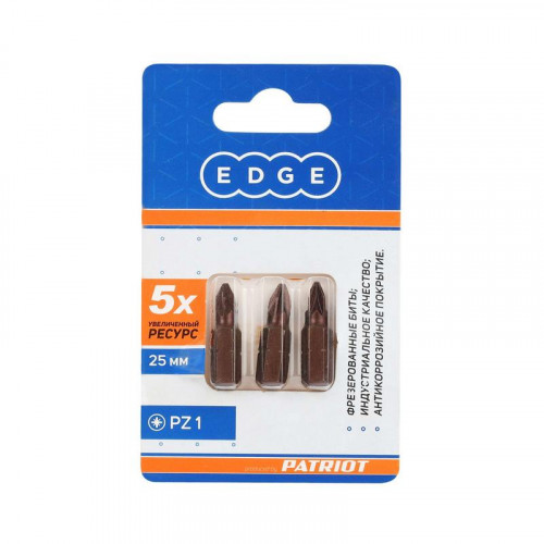 Насадка-бита PZ 1х25мм, сталь S2, Patriot 818010012, 3шт