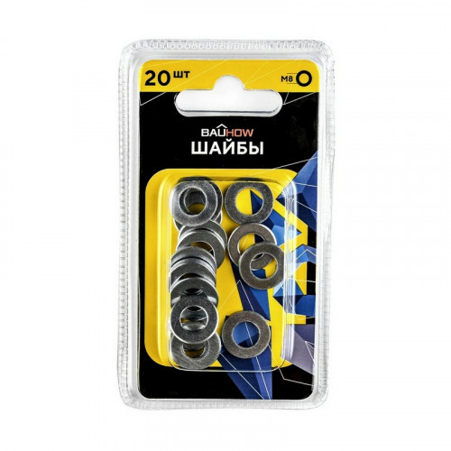 Шайба плоская оцинкованная М8 DIN125A Bauhow, 20шт