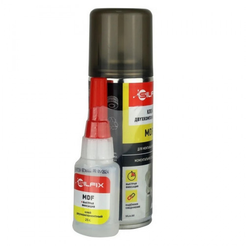 Клей цианоакрилатный с активатором Sila SILFIX MDF 25 гр. + 100мл SF-MDF
