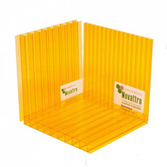 Сотовый поликарбонат 4мм Оранжевый 2,1х12м Новаттро 0,75кг/м2