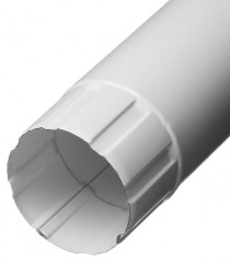 Труба круглая 3м, белый RAL 9003, металл Grand Line Optima