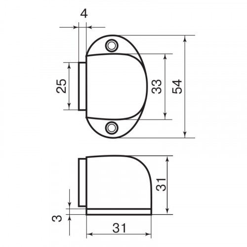 Стопор 02-М AВ антик бронза, магнитный Palladium