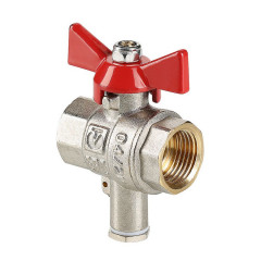 Кран шаровой 1/2 дюйма для подключения датчика температуры Valtec VT.247.N.04