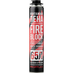 Пена монтажная огнестойкая Profflex Fire Block 65 B1 всесезонная, 850 мл