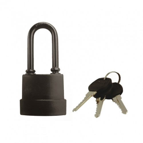 Замок навесной чугун в ПВХ, влагостойкий Ремоколор 70-0-996