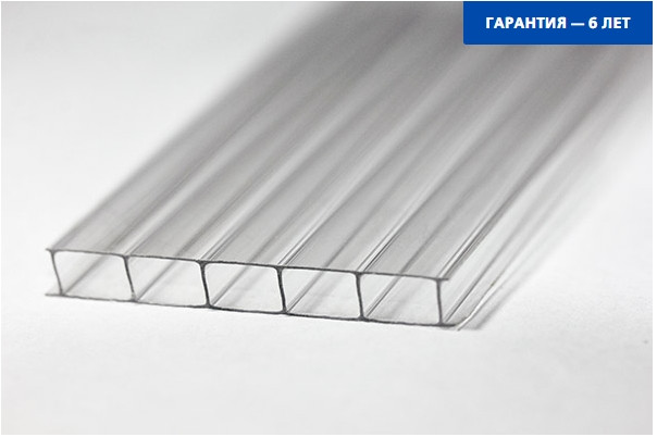 Сотовый поликарбонат 2100х6000х3мм 0.42кг/м2 (Прозрачный) Карбогласс