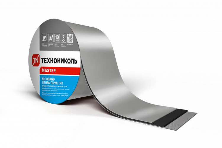 Лента-герметик 100мм*10 м NICOBAND серебристый