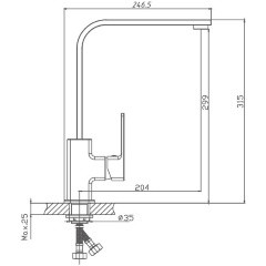 Смеситель для кухни одноручный высокий излив гайка латунь хром Haiba HB70615